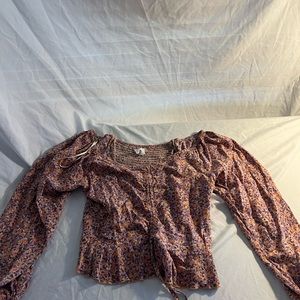 Anthropologie/ Jopoza Cropped Floral Shirt